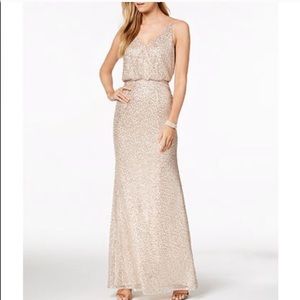 Adrianna Papell sequined blouson gown